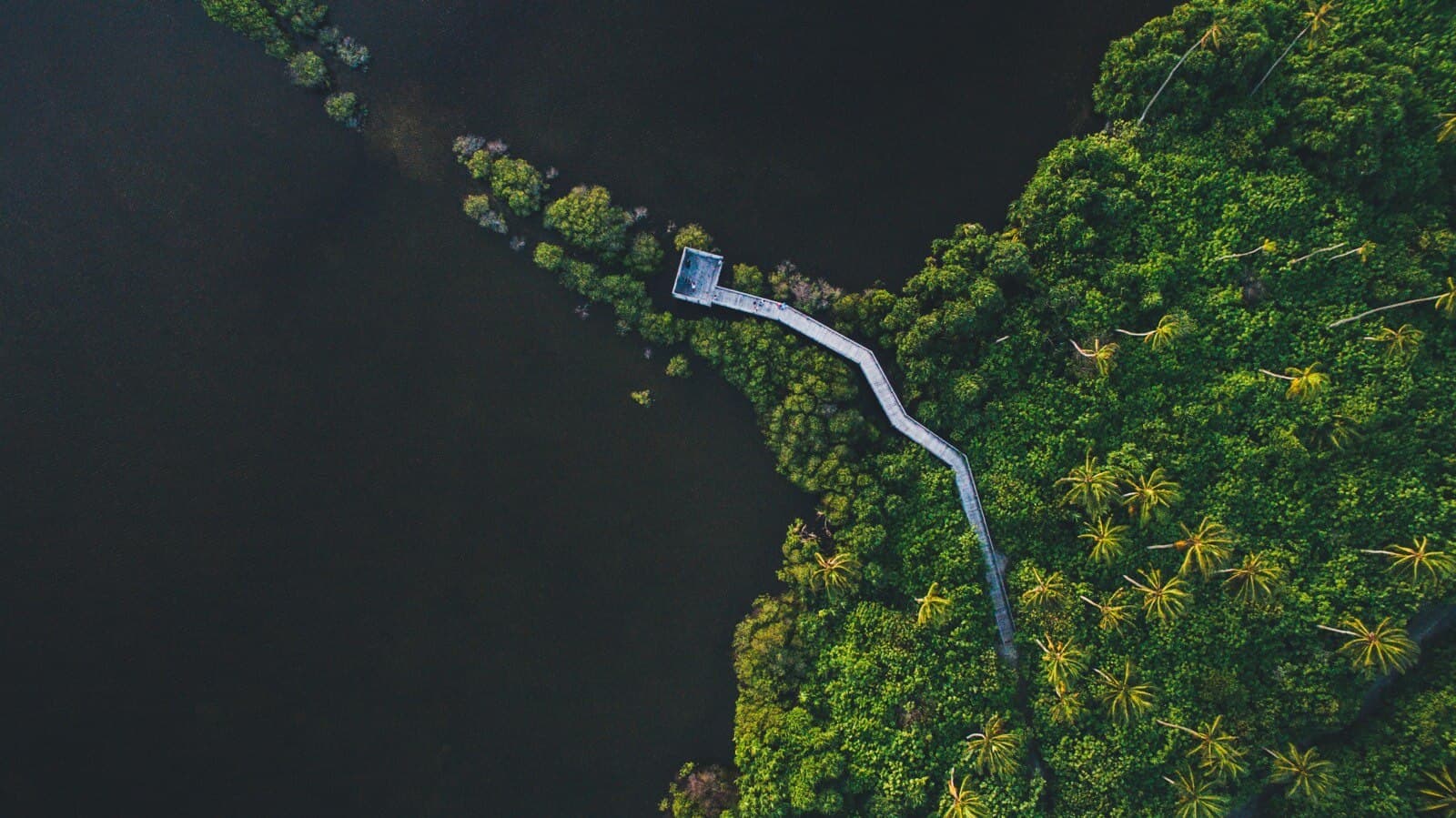 Aerial view of adventure landscape