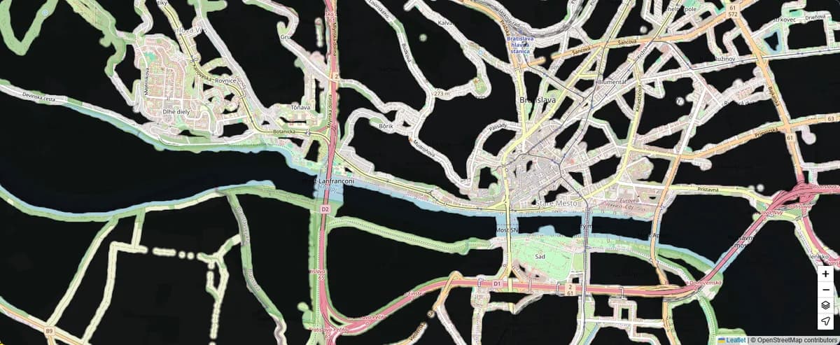 Revealed map of Bratislava
