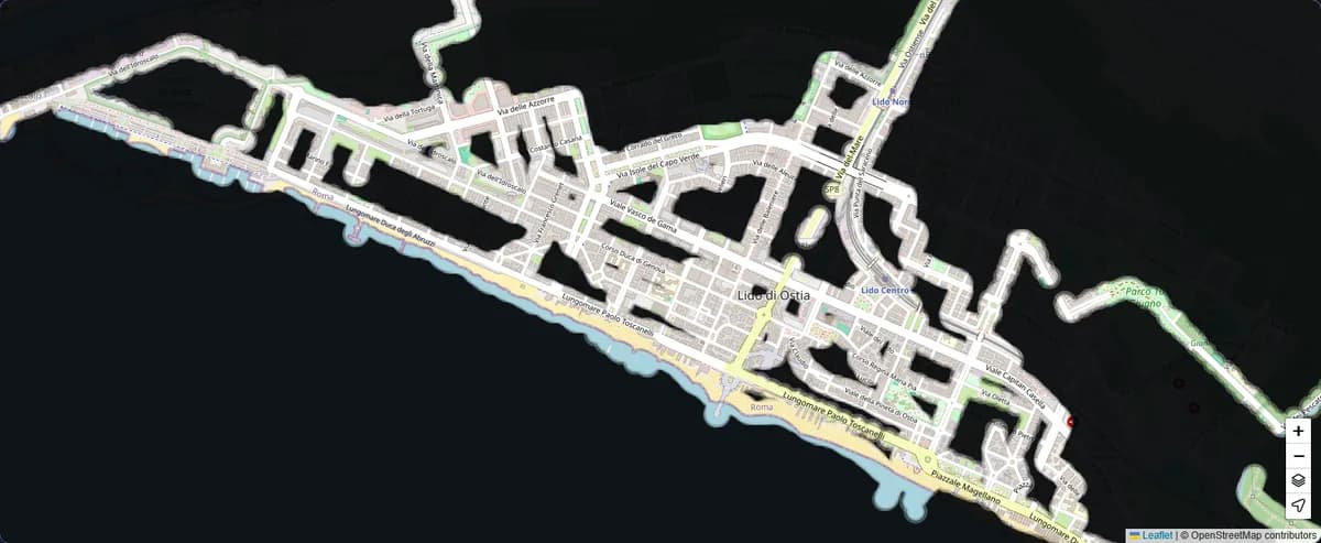 Revealed map of Lido di Ostia